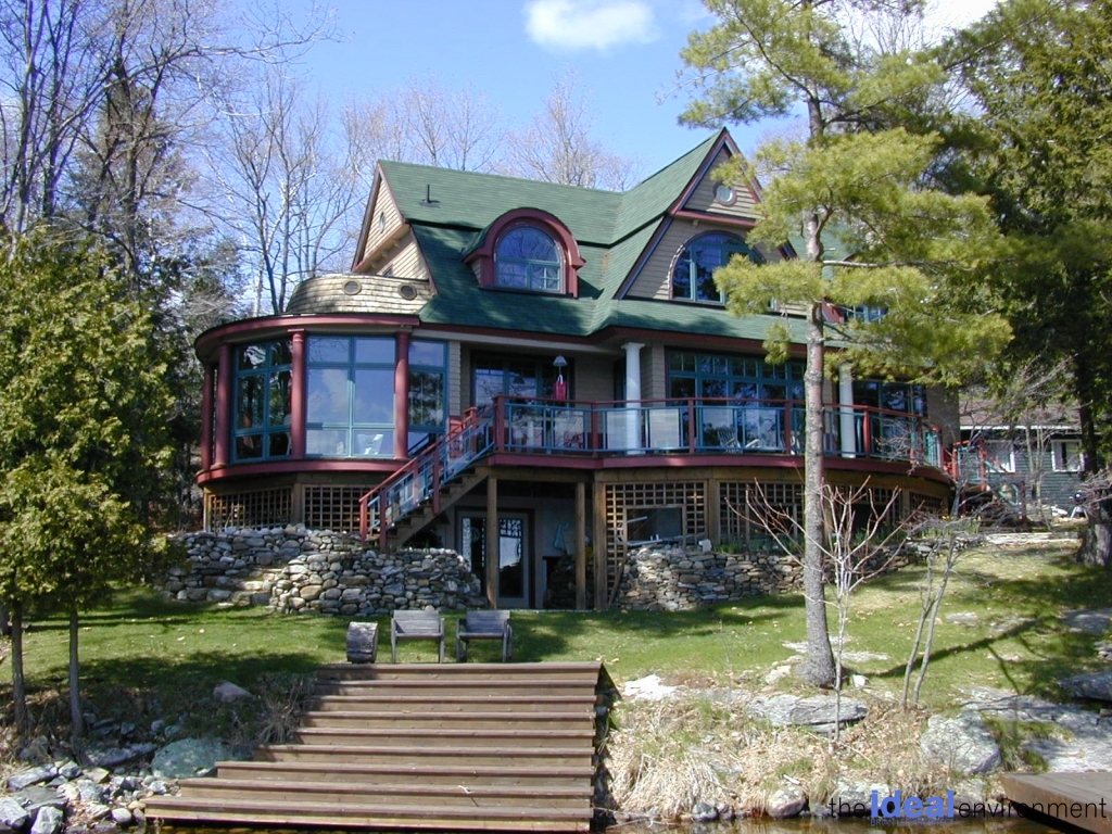 Lake Muskoka Cottage Exterior View from Dock