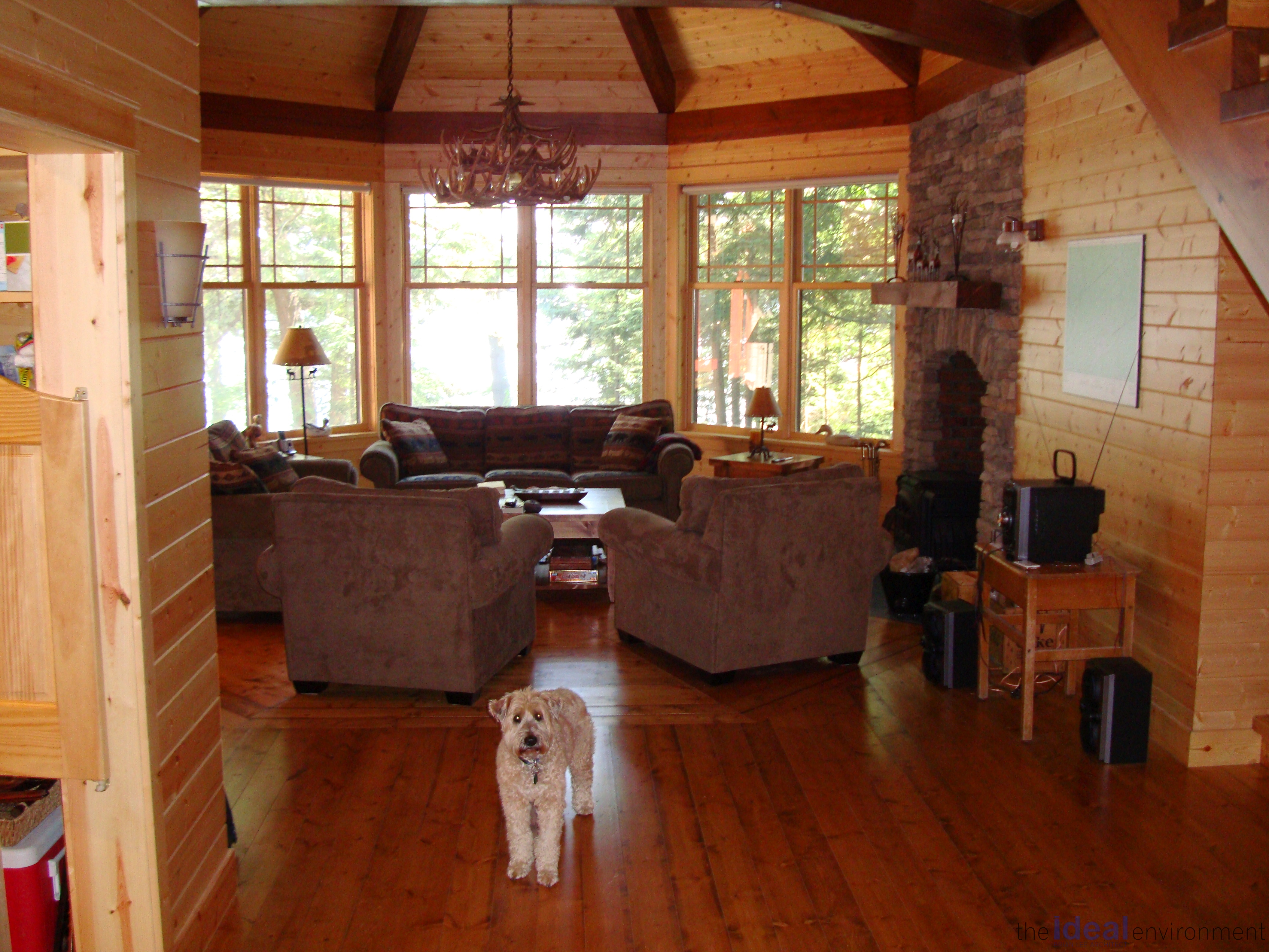 Kennisis Lake Cottage 3 Living Room View