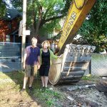 Brian and Marilyn on site for start of demolition