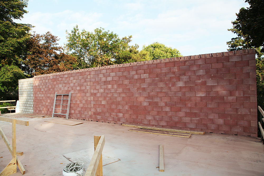 Finished second floor block wall