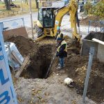 Installation of new sewer and water service