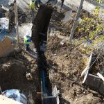 Installation of new sewer and water pipes